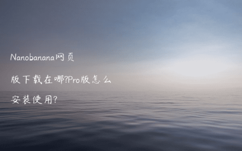 Nanobanana网页版下载在哪?Pro版怎么安装使用?
