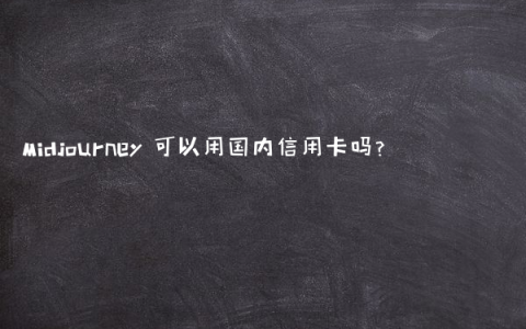 Midjourney 可以用国内信用卡吗？