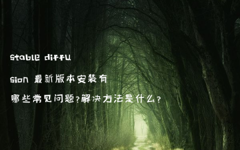 stable diffusion 最新版本安装有哪些常见问题?解决方法是什么?
