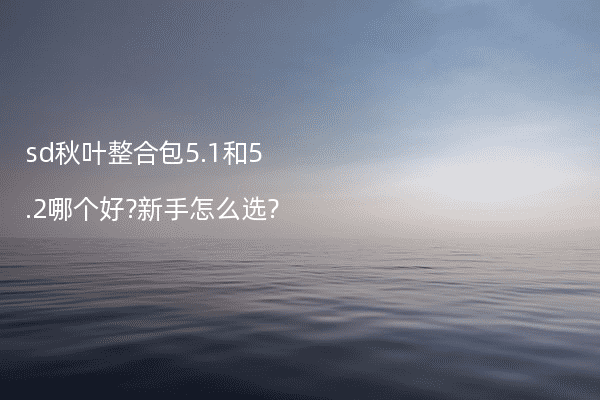 sd秋叶整合包5.1和5.2哪个好?新手怎么选?